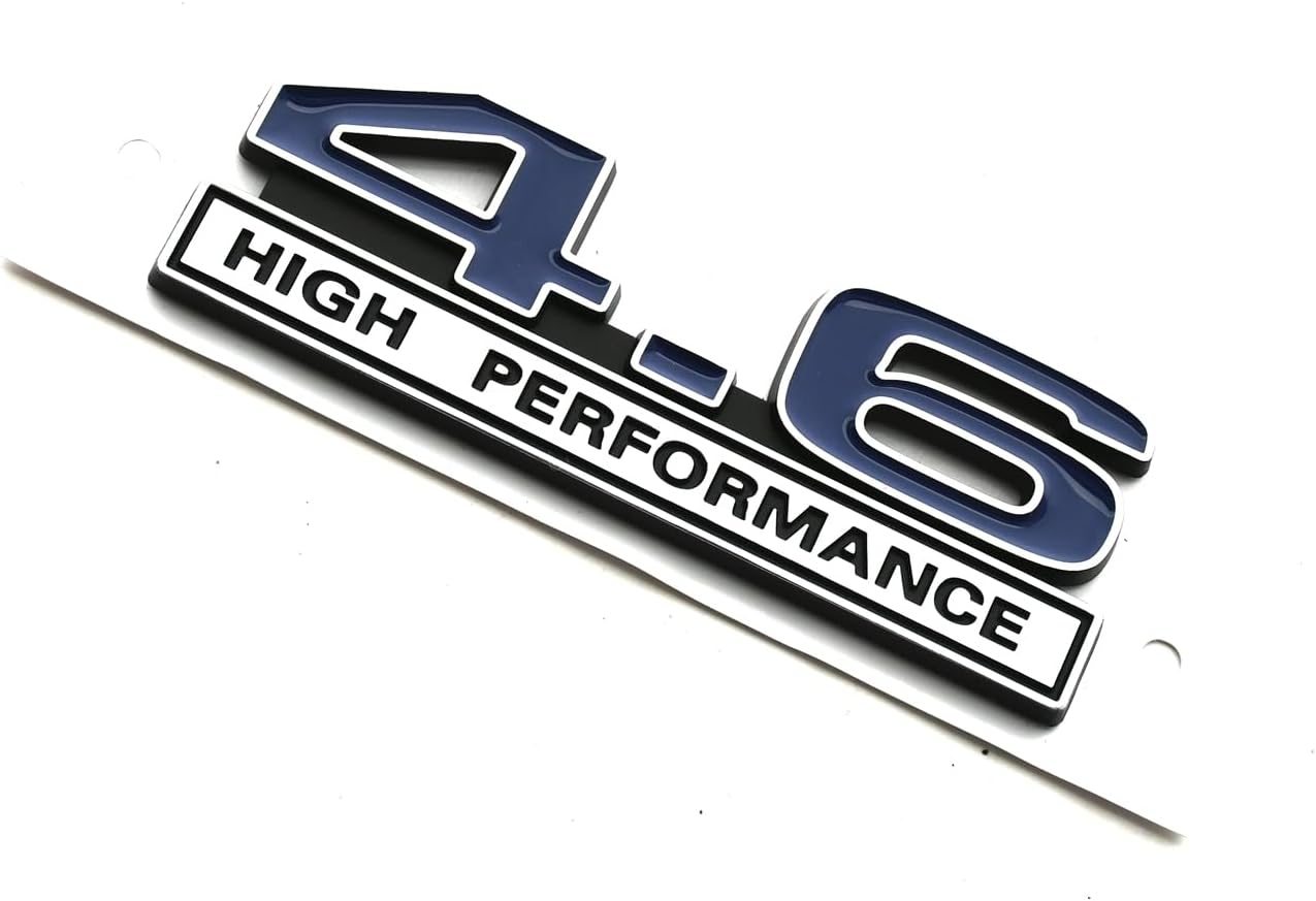 2pcs 4.6 Liter High Performance Engine Emblems Badge 3D Decals Stickers Cars Trucks (Chrome Blue) - Image 3