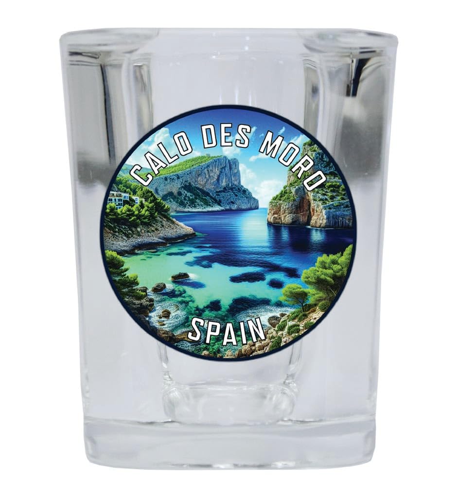 R and R ImportsCalo Des Moro Spain Souvenir Destination 2 Ounce Shot Glass Square Single