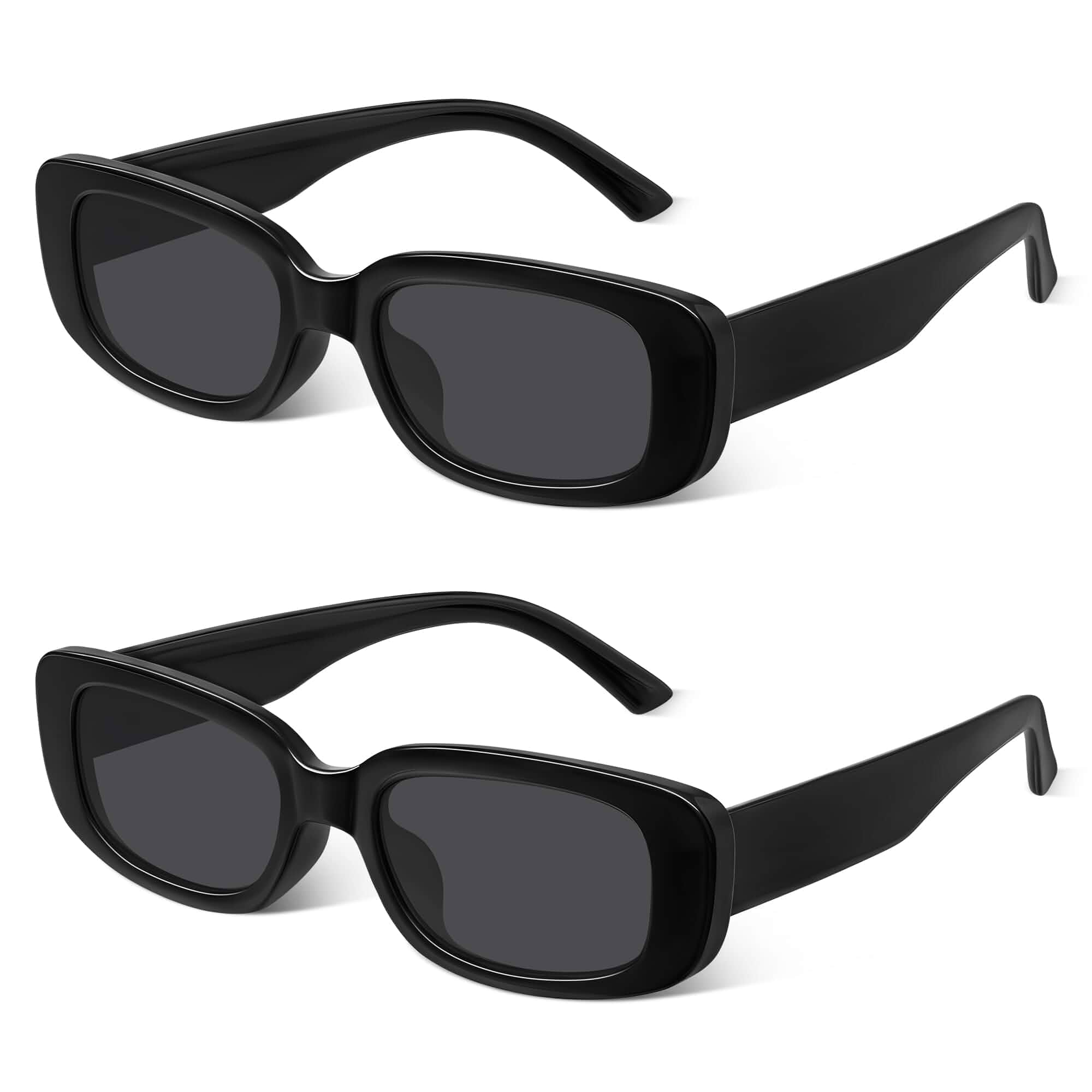 Arkimin Rectangle Sunglasses for Womens Men - Trendy Y2K Retro Sun Glasses 90’s Vintage Fashion UV400 Protection Eyeglasses