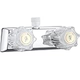 RV Shower Faucet, Dual-Handle Camper Shower Faucet with Acrylic Knobs, 4