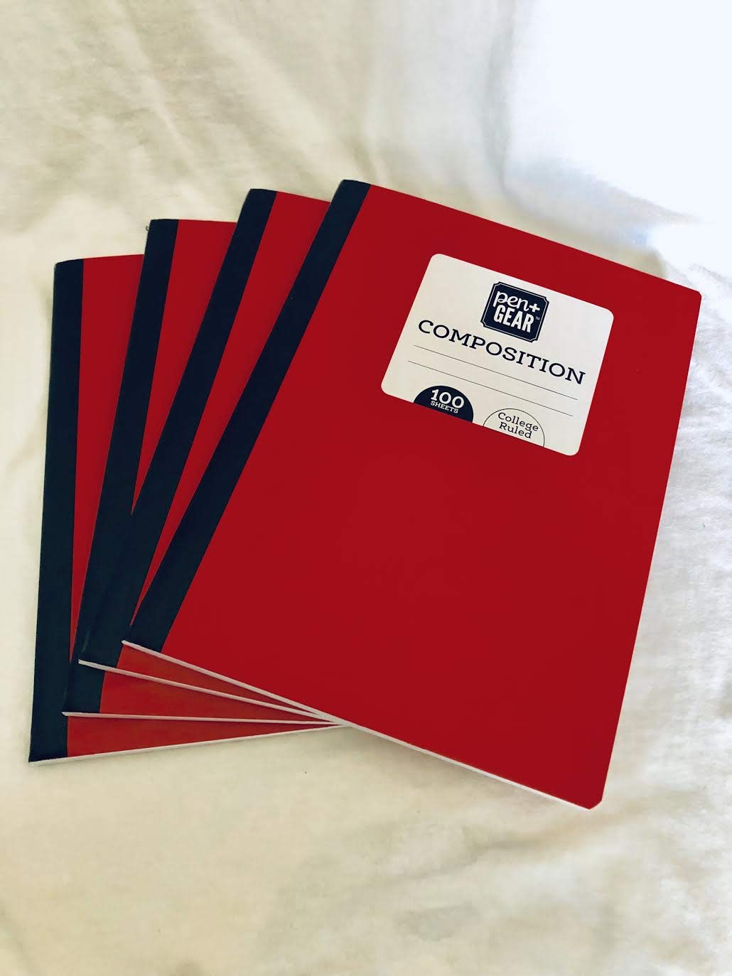 Pen & GearComposition Notebook 4 Bundle (Red)