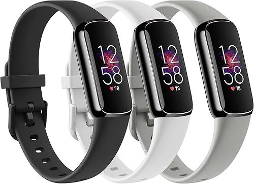 Paquete de 3 correas Fitbit Luxe compatibles con Fitbit Luxe para mujeres y hombres, correa de repuesto de silicona suave para Fitbit LuxeLuxe