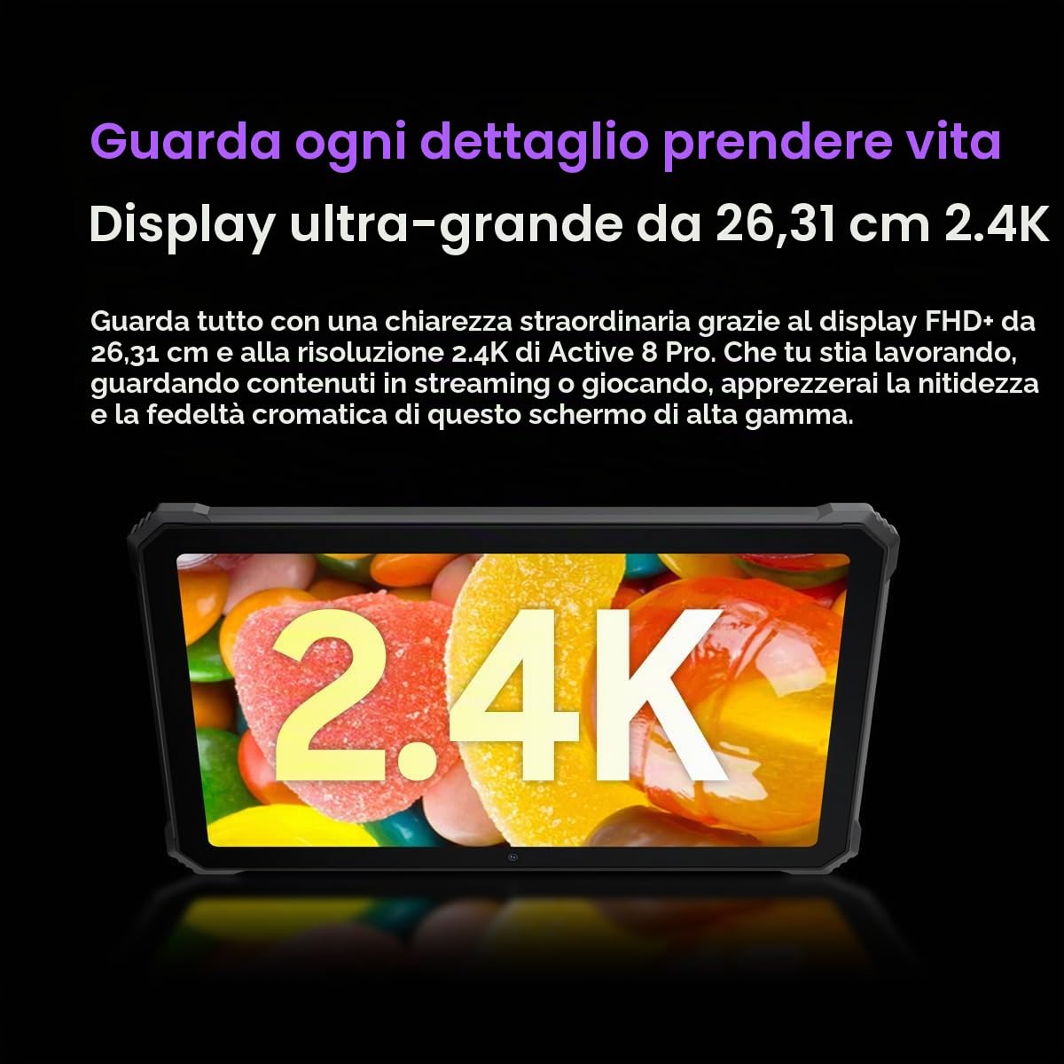 Blackview Active 8 Pro Rugged Tablet Android 14, MTK G99 16GB+256GB Tablet Android 14, 10.4“ FHD+, 22000mAh Smartphone Robusto, 48MP, 4 Lautsprecher, IP68 Wasserdicht, Dual 4G LTE, 5G WiFi, OTG, NFC