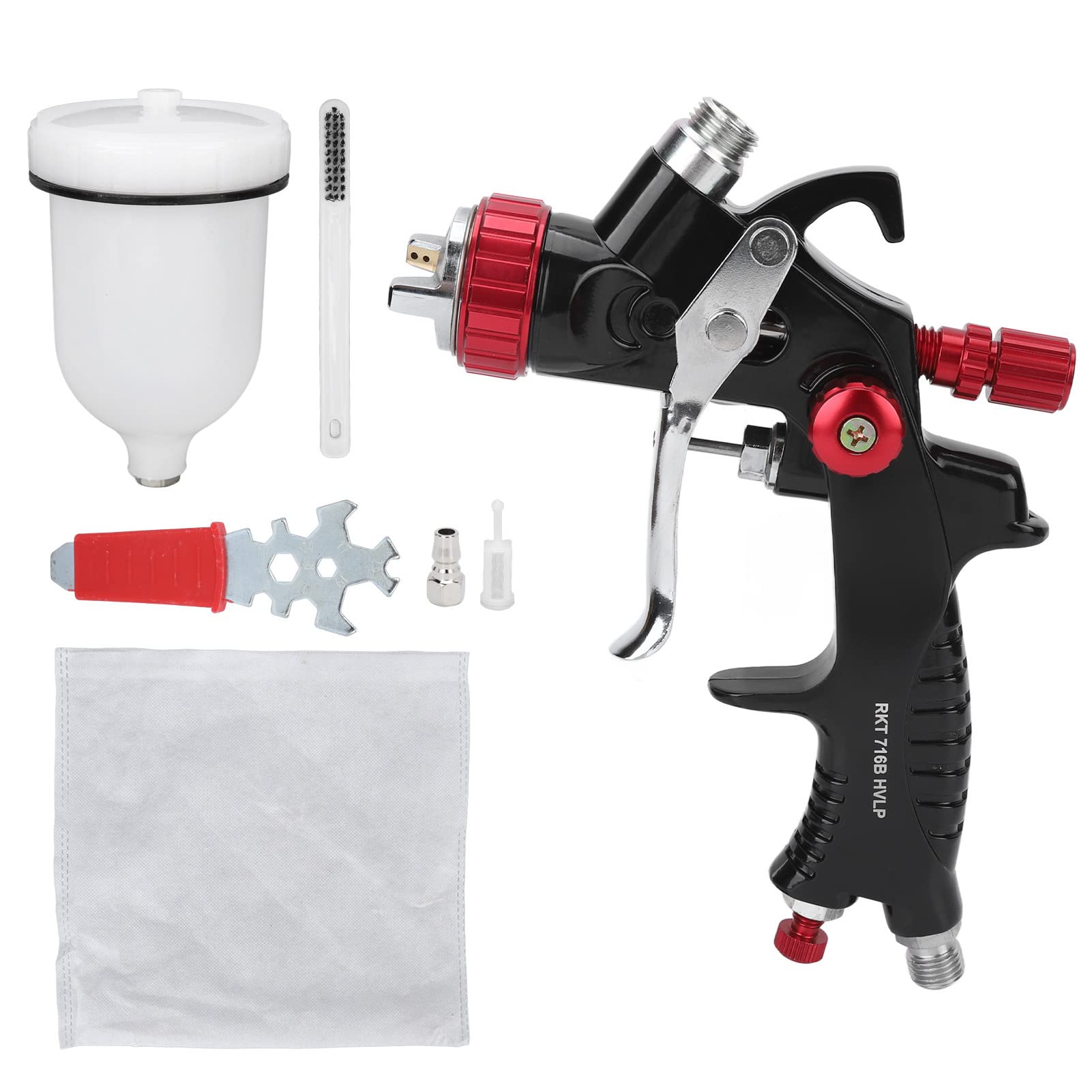 Yosoo Health Gear Rozpylacz Farby Aluminiowy Rozpylacz Farby Powietrznej 600 Ml G1 4 Gwint Męski Wysoka Atomizacja 2 0 Barów Zasilanie Grawitacyjne dla Przemysłu Samochodowego Przemysłowa Obróbka