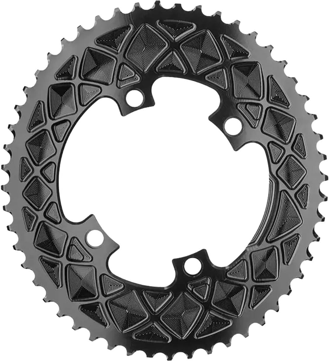 Absoluteblack Oval 110Bcd 2X Chainring Black, Shimano 9100/8000/9000/6800, 34T, 5H