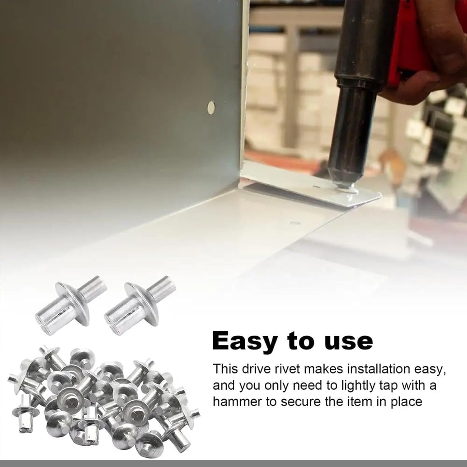 Half Round Rivets Rivet Fasteners for Metal Fastening Hardware for Projects Hammer-in Rivets, Aluminum Fasteners, Drive Rivets 5x7mm Half Round Head Knock Type for Fastening Expansion Rivet Kits