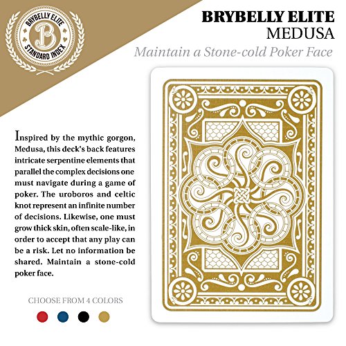 Brybelly Elite Medusa Back Casino-Quality Playing Cards, Gold #TOP6
