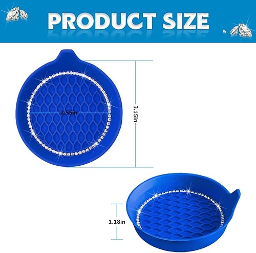 Miniatura 2 de Portavasos para automóvil, paquete de 4 posavasos universales con diamantes de imitación de cristal, tapete de silicona antideslizante a prueba de