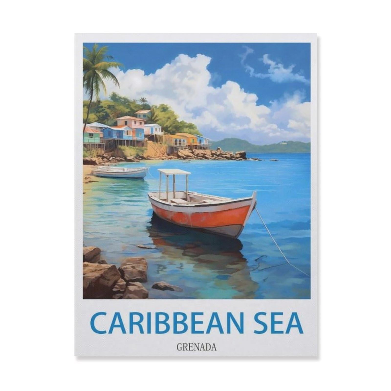 Caribbean Sea Grenada，Tin Signs Funny Vintage Metal Sign Plaqu Poster Wall Art Pub Bar Kitchen Garden Bathroom Home Decor(30x40cm）12x16 inch-EF77