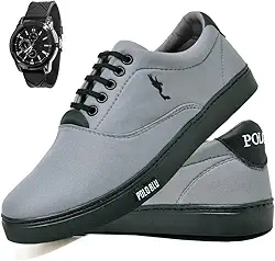 Tênis Sapatênis Casual Polo Blu Com Relógio Analógico