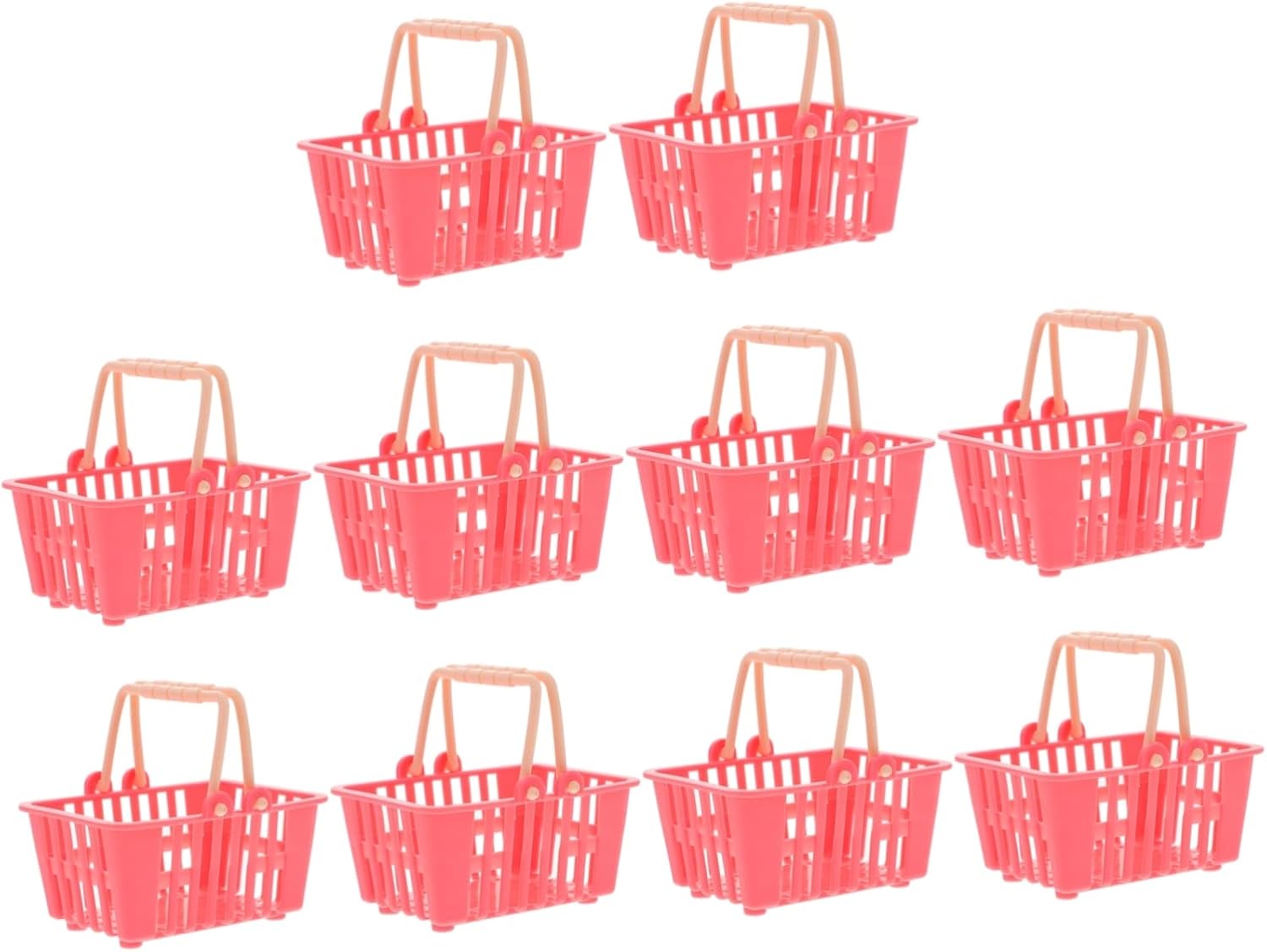 Toyvian 10pcs Mini Shopping Basket Shopping Wagon Mini Rolling Cart Grocery Wagon