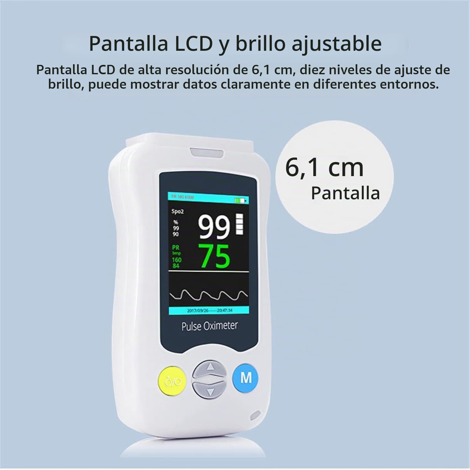 Pulsioximetro Oximetro Dedo Profesional Monitores Saturación De La Yema del Dedo Medidor De Oxígeno De Lectura Spo2 Rápido Y Preciso, Pantalla LED De Mano para Adultos Y Niños
