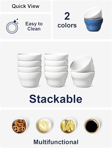 Miniatura 6 de LE TAUCI Tazones pequeños para postre, cuencos de chile, tazas de caldo de 8 onzas para postre de sopa, salsa de salsa de café, juego de 6,