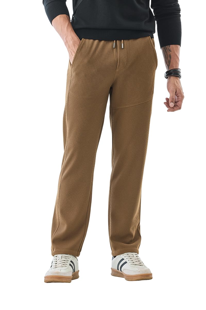 Men Track Pants | Regular Fit Athleisure Style with Waffle Texture | Premium Polyester Blend Fabric for Comfort & Versatility-image-23