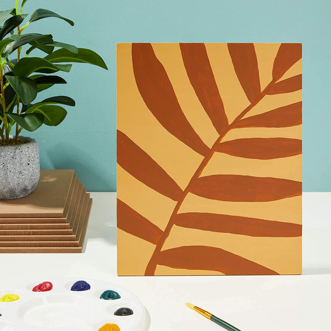 Variety Canvas 6 Piece A4 Size MDF Boards for Art and Craft, Wood Sheets for Craft Work, DIY Cutouts (Square 9 x 12 - 6PC) 2