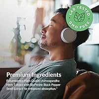 Vista 4 de Futurebiotics Ashwagandha - Soporte extra fuerte para el estrés y el estado de ánimo con BioPerine - Fórmula sin OMG, 100 cápsulas vegetarianas