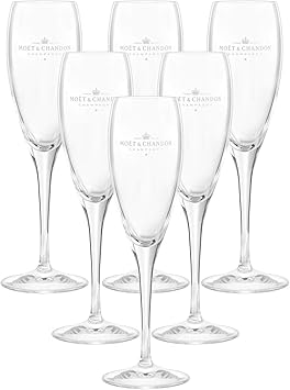 Moet & Chandon Imperial Champagne Flute Glasses 0.2l Box Set Glass Clear Pack of 6
