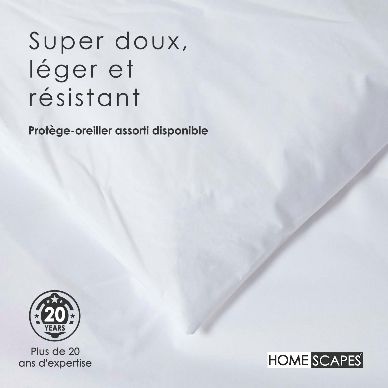 HOMESCAPES Protège Couette 200x200 cm, Protection Housse de Couette imperméable et hypoallergénique