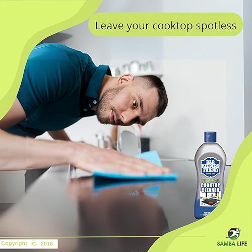 Miniatura 4 de Samba Life Limpiador para estufas eléctricas, limpiador de estufas de vidrio, removedor de manchas de agua dura para vidrio, incluye 1 toalla de