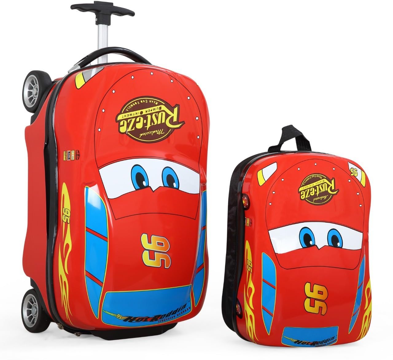 Kids Car 2 Pcs Set Trolley with Kids Bag - Red-image-31