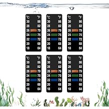 Adhesive Fish Tank Thermometer Strip Aquarium Thermometer Sticker Display 64-86F 18-30C Brewing Thermometer Test Strip 6 PCS 1.58" x 0.67"
