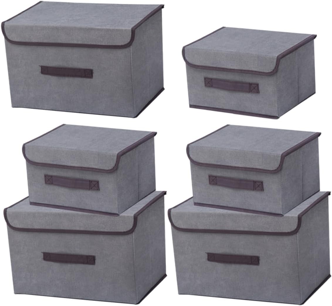 3sets Storage Bin Organizer for Clothes Toys and Accessories for Bedroom Laundry Room and Bathroom Grey