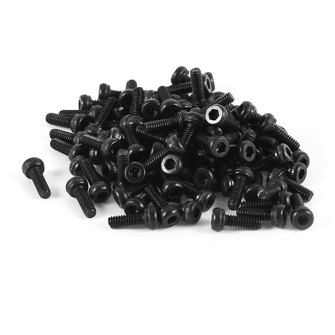 Unifizz M2x7 Hex Socket Head Cap Screws Bolts Full Thread 12.9 Grade Alloy Steel Black Oxide Finish Allen Socket Drive Machine Screws 100Pcs — image 1