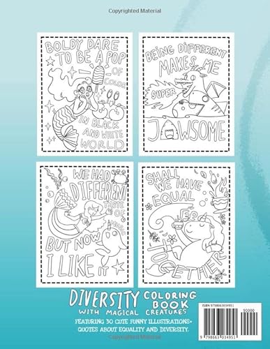 Are All Welcome: Diversity Coloring Book: Anti Racism Coloring Book for Kids Featuring Cute Silly Qu