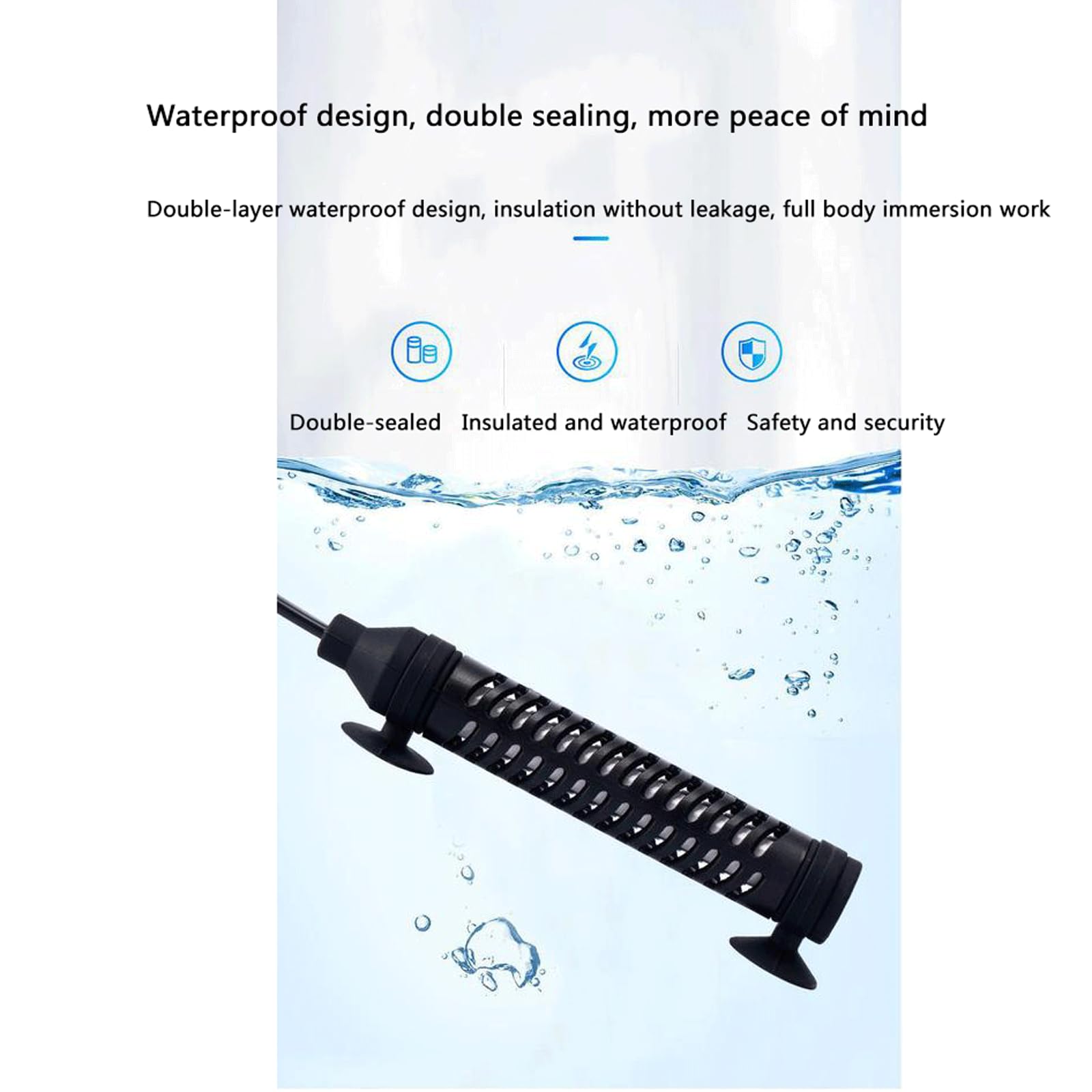 Asta riscaldante per Acquario Riscaldatore per Acquario Riscaldatore Automatico a Temperatura costante in Vetro antideflagrante con Custodia Protettiva,25W (25W)