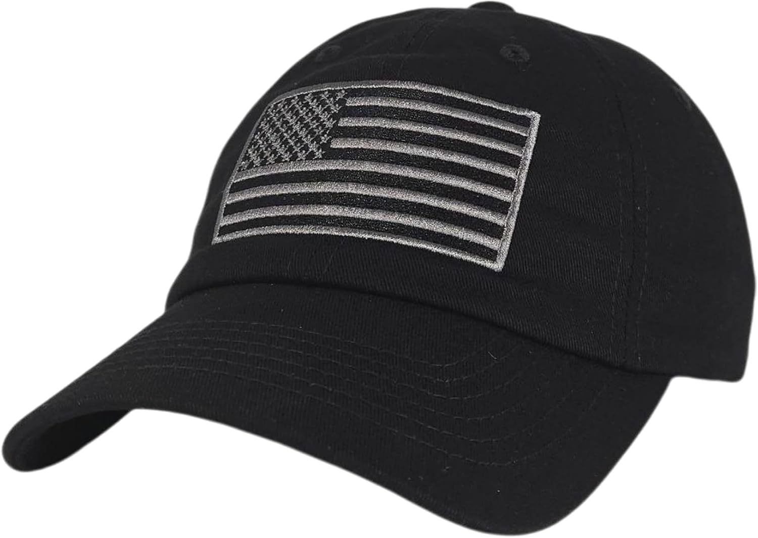 American Flag Baseball Cap 100% Cotton Adjustable Metal Buckle Strap Unstructured Low-Profile Hat for Men & Women