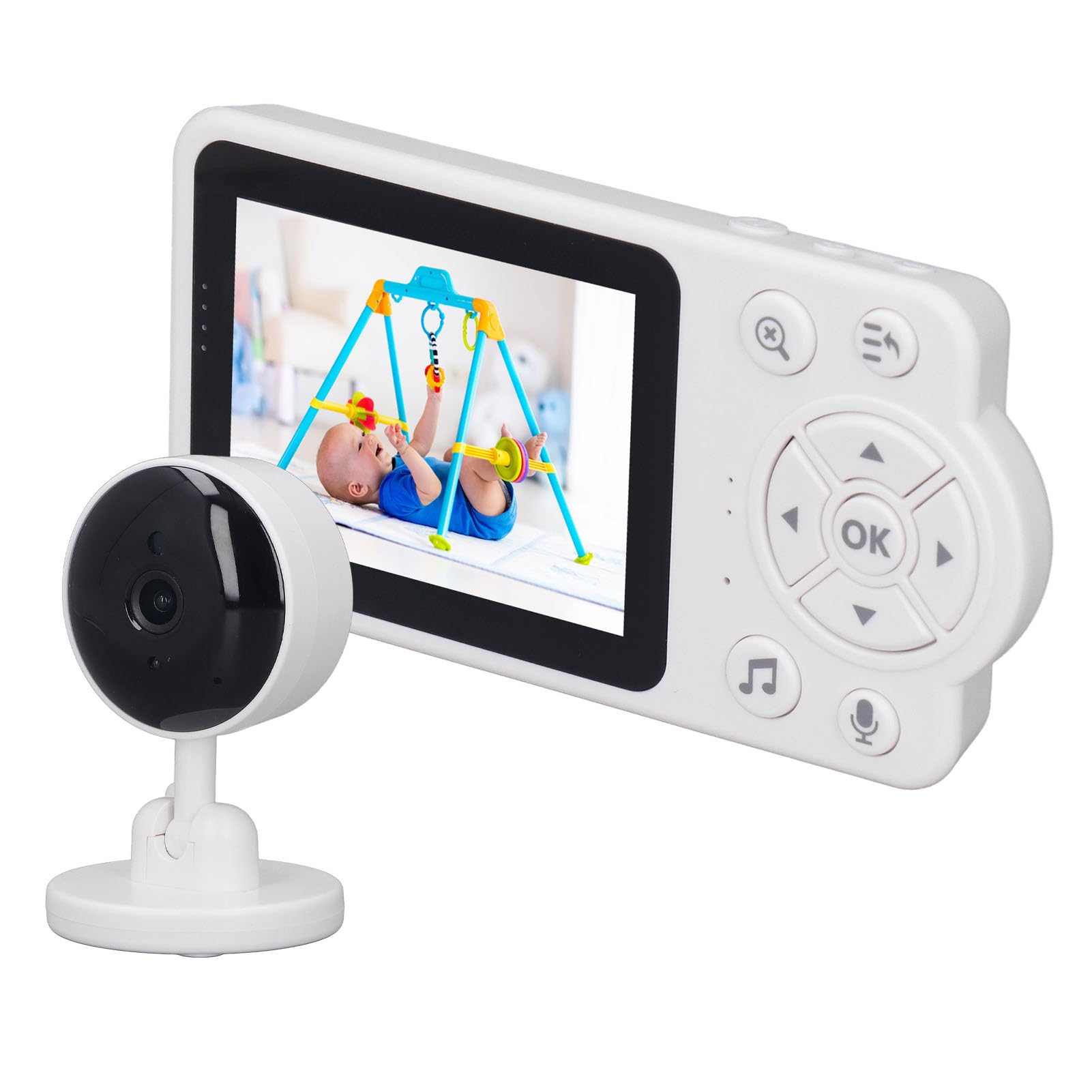 Bezprzewodowa Niania Elektroniczna, Bezprzewodowa Niania Wideo, Lampka Nocna, Wykrywanie Płaczu, 100–240 V, 2,8-calowy Ekran LCD dla Dzieci do Użytku Domowego (Wtyczka UE)