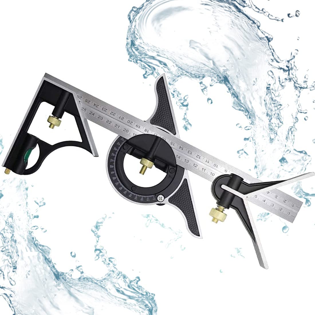 Buy Combination Square 12 Inch, Stainless Steel Inch/Metric Measuring Ruler, Adjustable Sliding