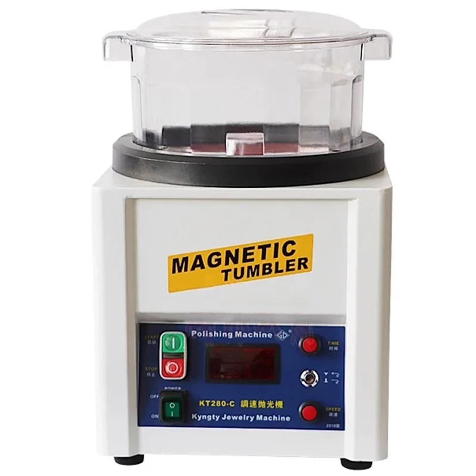 JVDDI Magnetic Tumbler Jewelry Polisher 1100g 2800rpm Capacity KT-280A/KT280-C Jewelry Polishing Machine For Gold Silver(KT280-C)