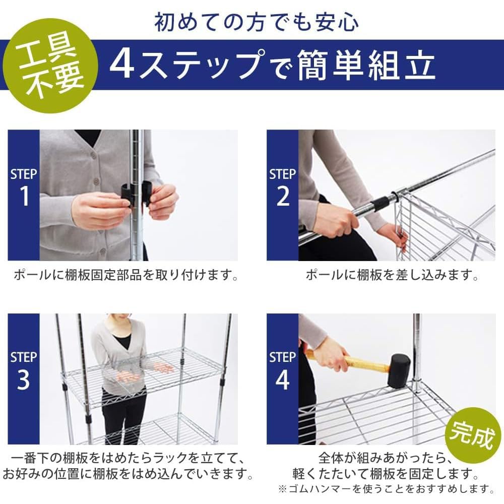 メタルラック 本体 キャスター付 幅91×奥行46×高さ178.5cm 5段 耐荷重60kg ポール径25mm スチールラック サビに強い 防サビ加工 棚 シェルフ SE-918EC Amazon.co.jp: メタルラック 本体 キャスター付 幅91×奥行46×高さ178.5