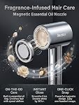 High Speed Hair Dryer with Diffuser, 110,000 RPM Brushless Motor for Fast Drying, 200M Ionic Blow Dryer, Magnetic Attachments, Quiet & Lightweight for Travel