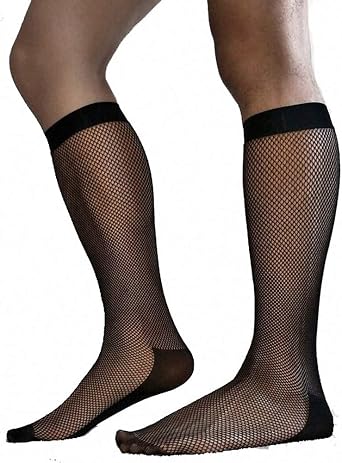 Goobester Mens Stocking Business Dress Formal Wear For Suit Men Fishing Net Tube Socks