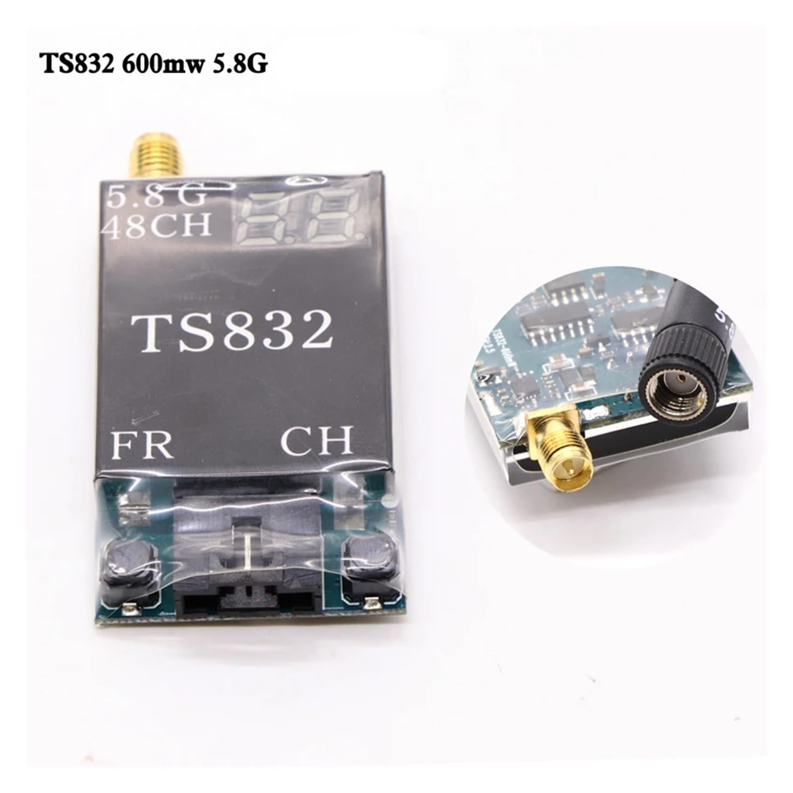 Récepteur Émetteur AV sans Fil TS832/RC832/RC832H 48 Canaux/40 Canaux 5,8 GHz 600 MW 5 Km for Avion Multicopter FPV RC Quadcopter(RC832H)