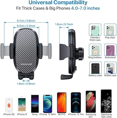 Miniatura 6 de Miracase 2023 Última versión actualizada universal soporte para teléfono para coche, giratorio y ajustable Soporte de teléfono de cuello largo
