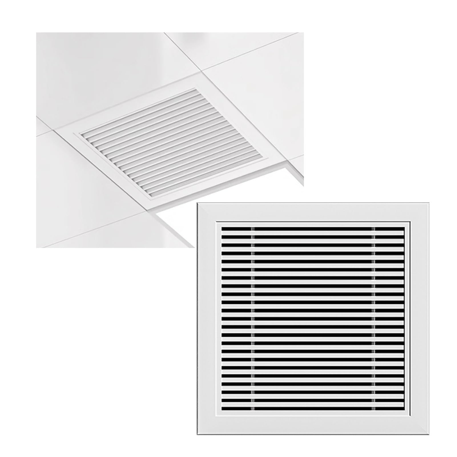 Grille d'aération réglable étanche contre humidité plafond alu 30x60