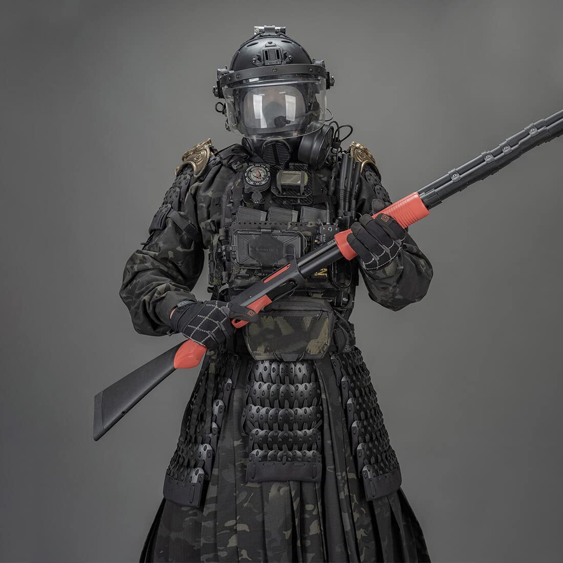 AYAY Samurai Taktische Rüstung, Taktische Rüstung Komplettes Set - Beinhaltet 2X Schulterpolster + 1x Leistenpolster + 2X Rockschutz (ohne Weste)