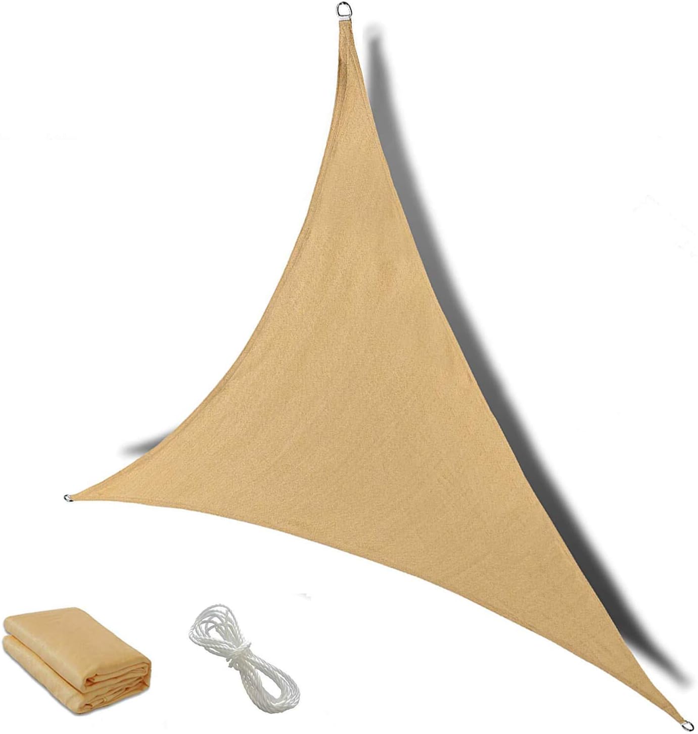NIDAYE 12' x 12' x 12' Triangle Sand UV Block Sun Shade Sail Perfect for Patio Garden Outdoor Facility and Activities