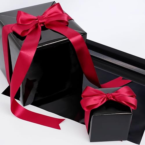 Miniatura 5 de LaRibbons Papel de regalo metálico negro, rollo de papel de color sólido, 17 pulgadas x 40 pies (56.6 pies cuadrados), rollos de papel de regalo