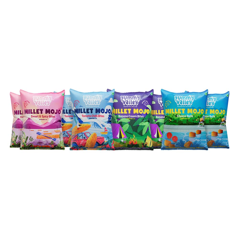 Yummy Valley Millet Mojo Assorted Snacks Pack of 8 Now With 60% Extra | Healthy | Guilt free| Ready to eat Millet snacks | Baked | Zero Maida | Zero Added Preservatives | Zero Palm Oil | Gluten Free-picture-10