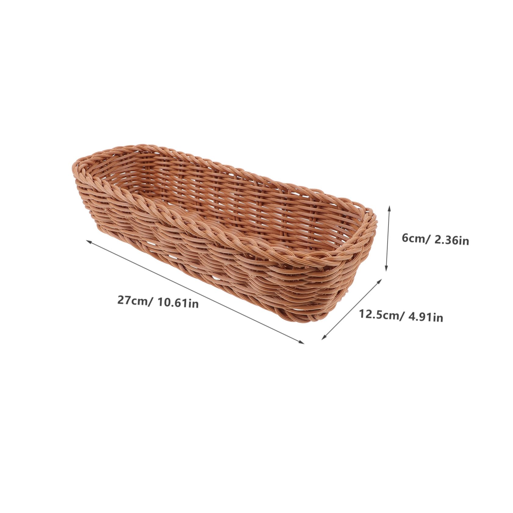 Sosoport Woven Desktop Organizer Basket Imitation Rattan Storage for Cutlery Material Sundry Tray for Living Room Kitchen Design