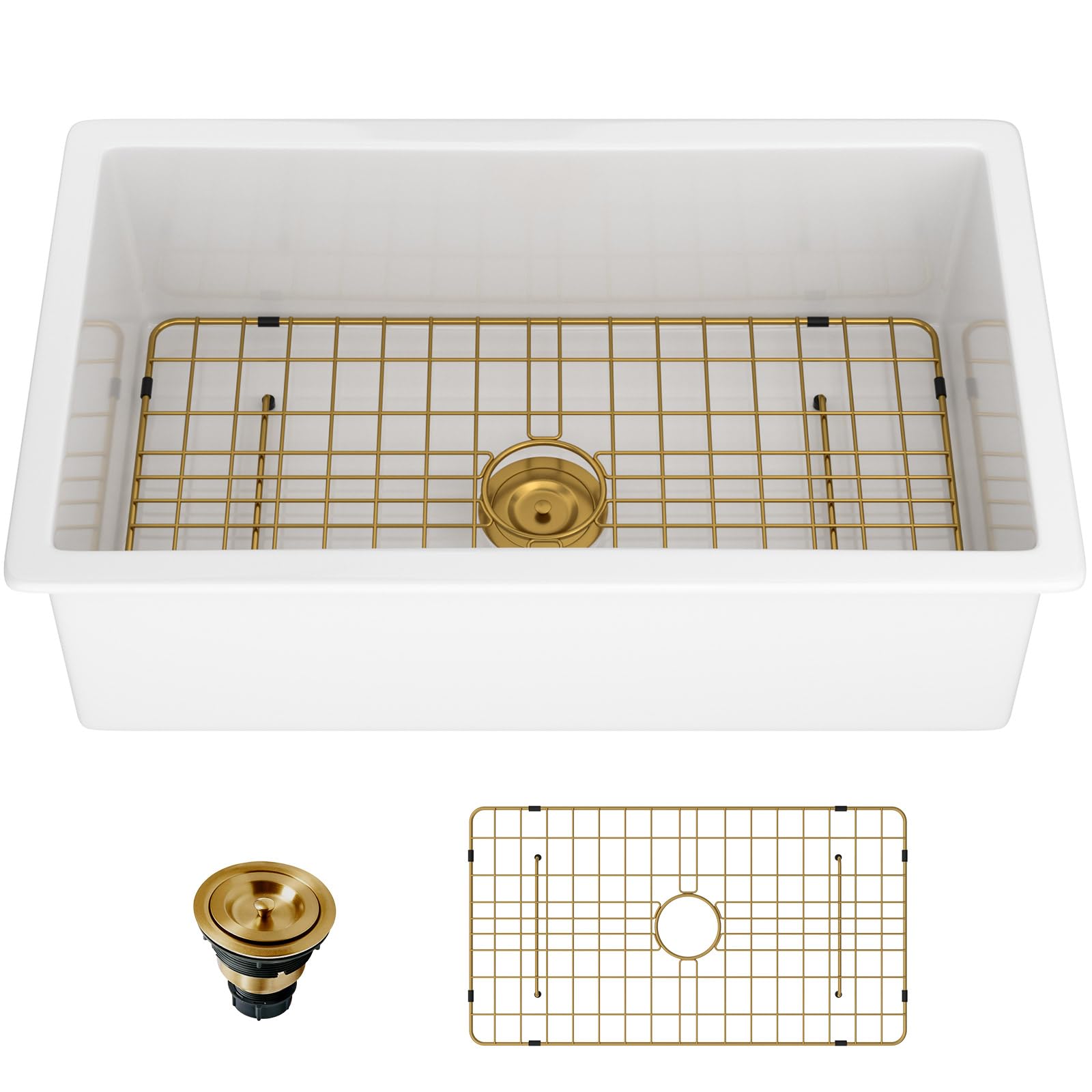Photo 1 of Lordear 30" Fireclay Undermount Kitchen Sink - White
