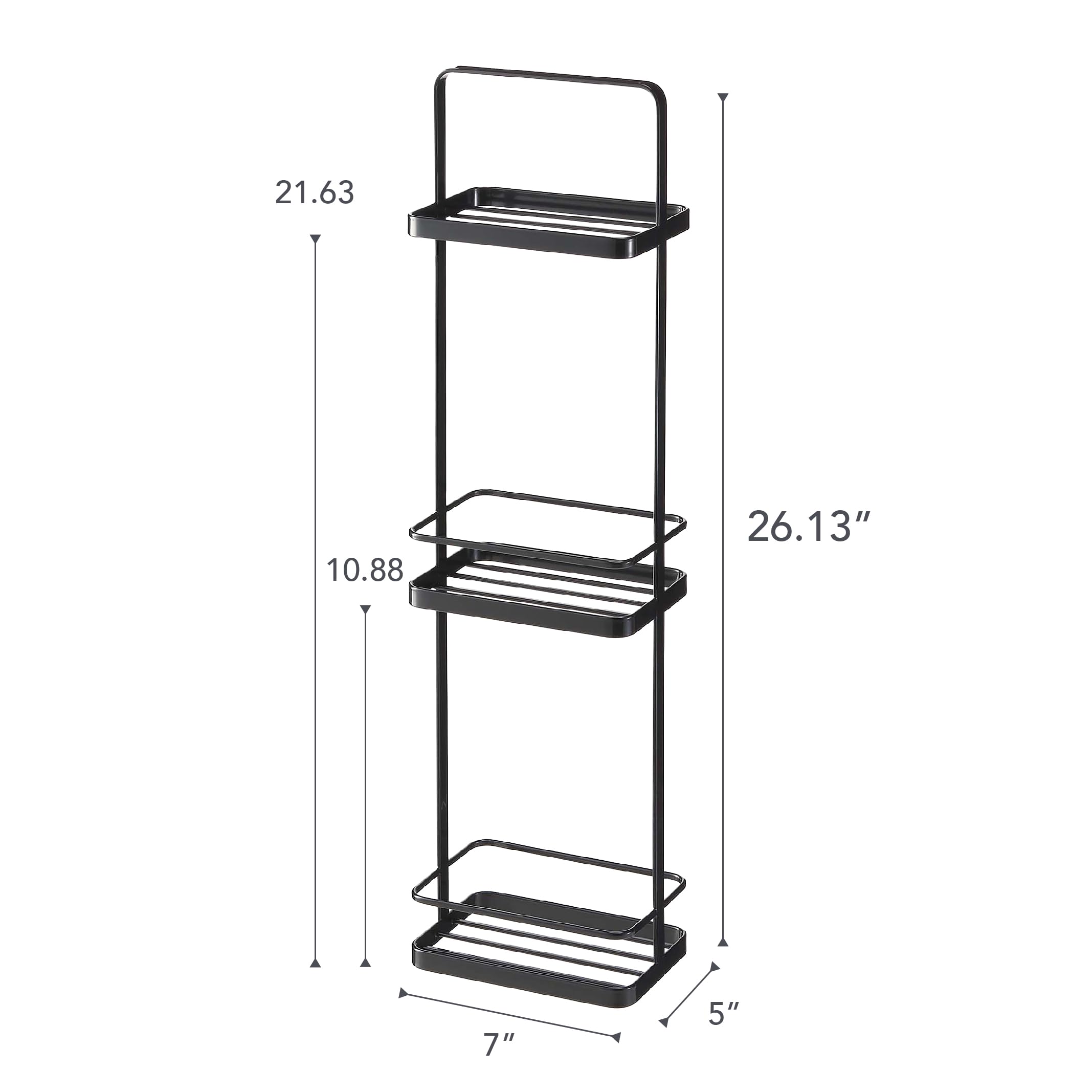 YAMAZAKI 6635 TOWER 3Tiered Rack, black, Steel, 18 x 12 x 67 cm