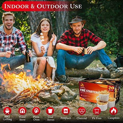 Nvkrvks Fire Starter Collection, Including Fire Starter Squares & Pods, Easy-Burning Fire Starter For Wood Stoves, Campfires, Grill Pit And Fireplace, Natural & Waterproof #TOP6