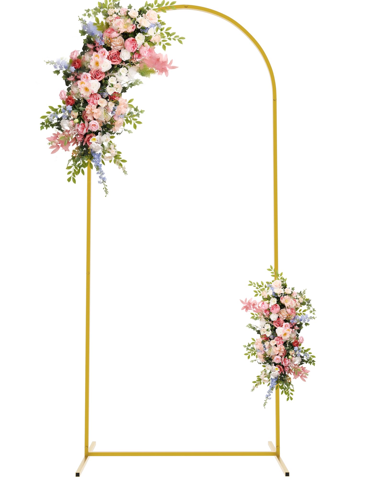 Asee'm 6FT Metal Arch Backdrop Stand Gold Arched Backdrop Frame for Wedding Party Ceremony Birthday Bridal Baby Shower Garden Floral Balloon Arch Decoration