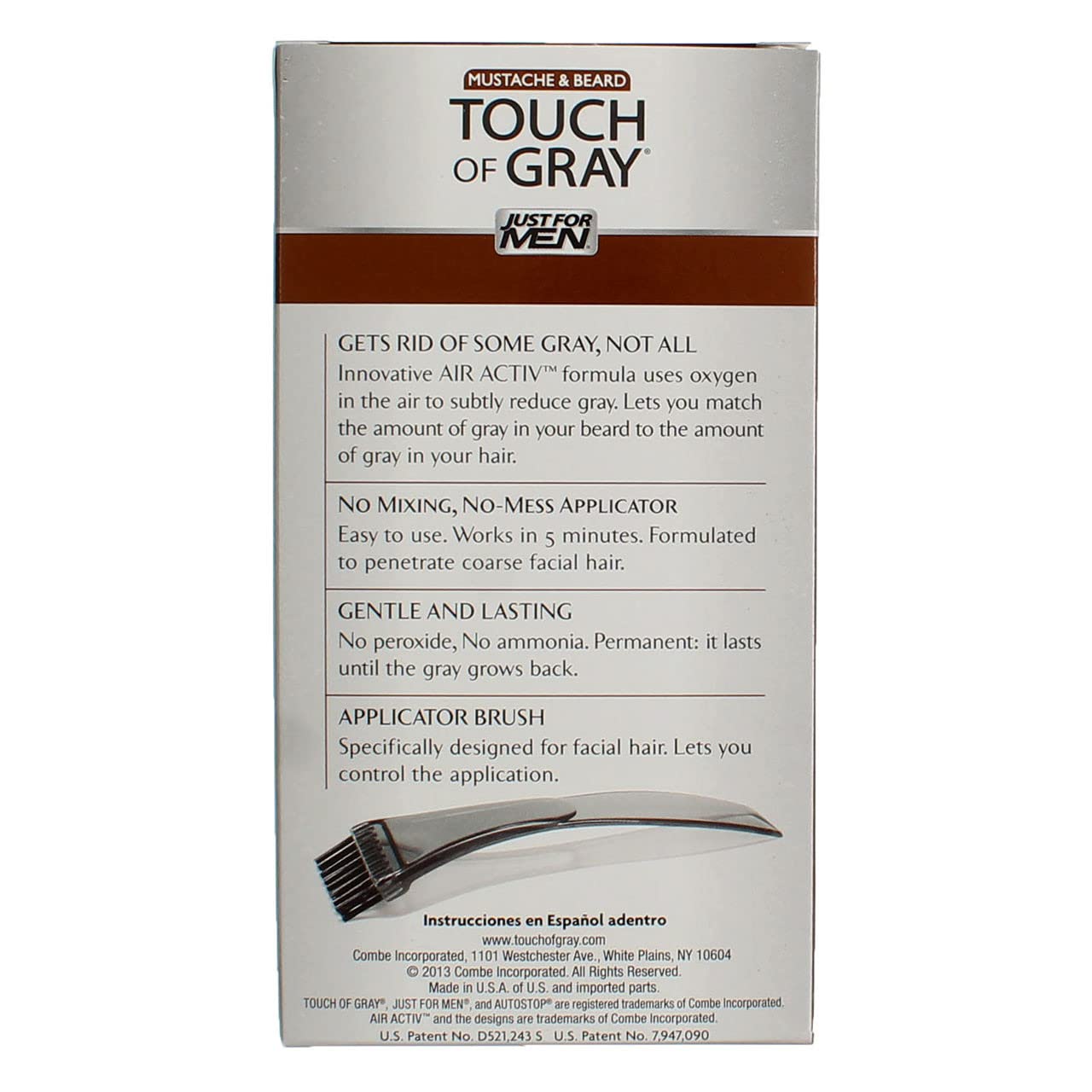 JUST FOR MEN Touch of Gray Hair Color, Mustache & Beard Kit, Light & Medium Brown B-25/35, 1 ea (Pack of 5)
