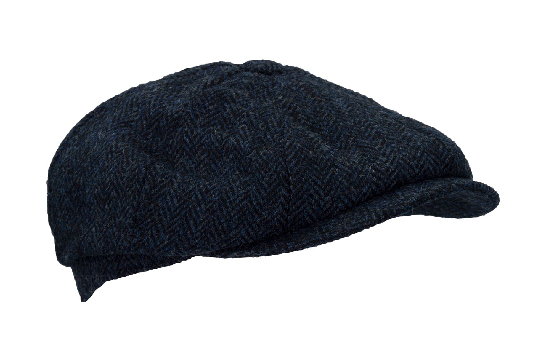 Walker And Hawkes Boys Midnight Blue - Harris Tweed 8-Panel Thomas Baker Cap - L (59Cm)